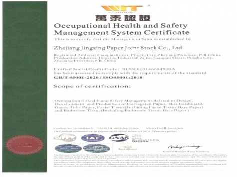 OHSAS18001職業(yè)健康安全管理體系認(rèn)證證書(shū)英文
